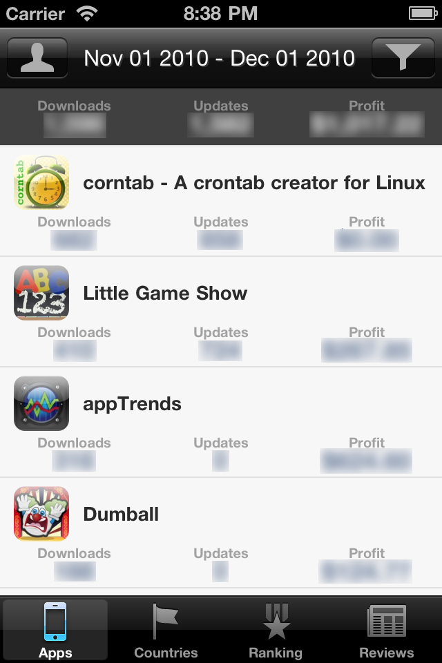 appTrends screenshot