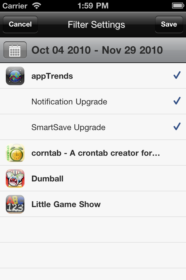 appTrends screenshot